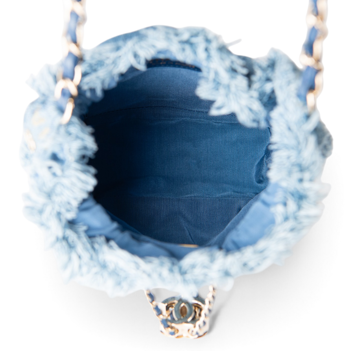 Chanel Chain Bucket Bag - Denim — view 4