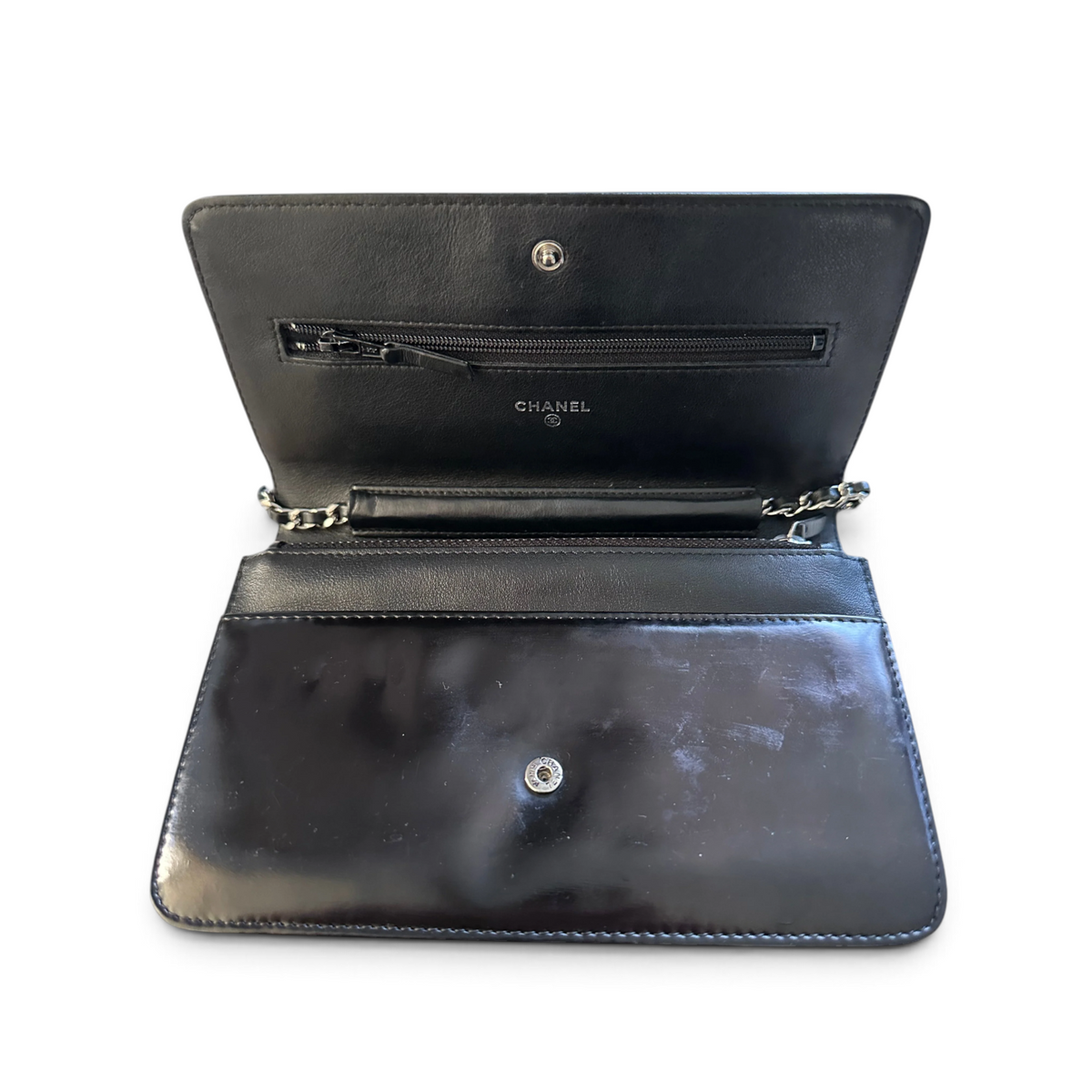 Chanel Black Patent Boy — view 4